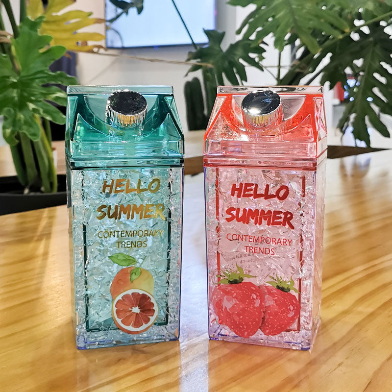 Bouteille portable en plastique, idéale pour boissons et jus (vert)
