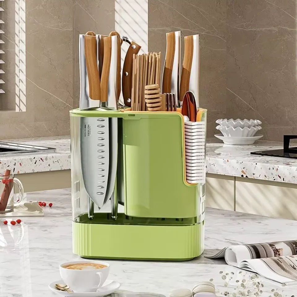 Porte-Couteau Rotatif Multifonctionnel Cuisine