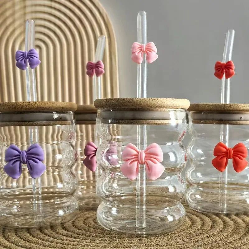 6 Tasse en Verre à Bulles Multicolore
