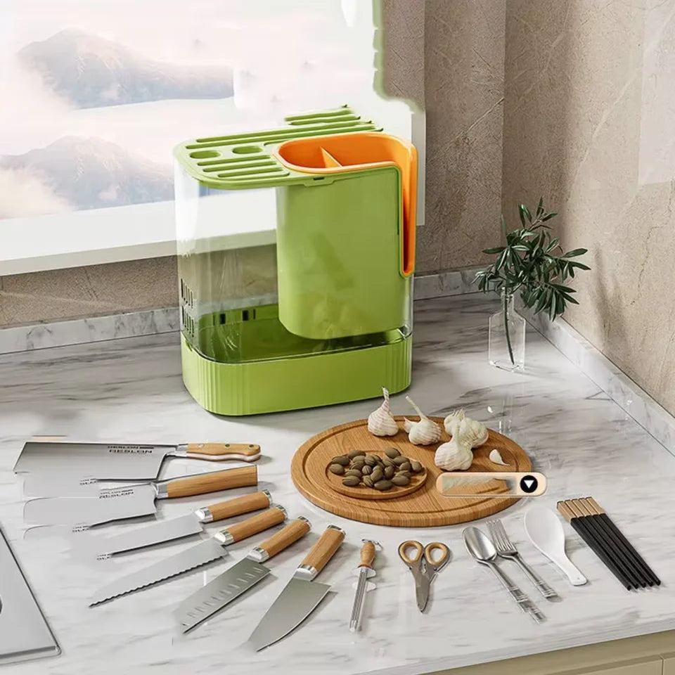 Porte-Couteau Rotatif Multifonctionnel Cuisine