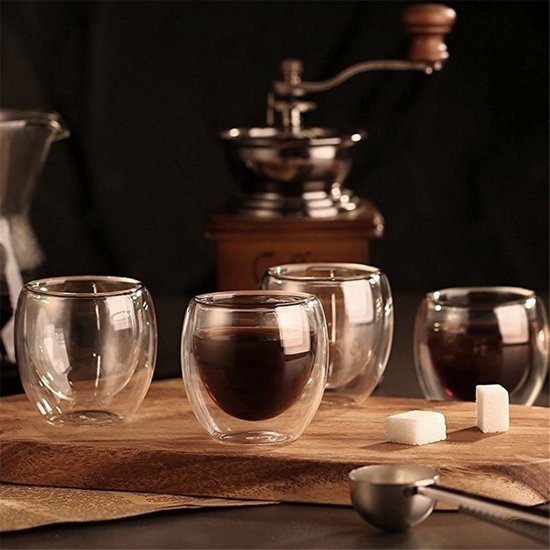 6 Tasse à café en Verre Double 80 ML