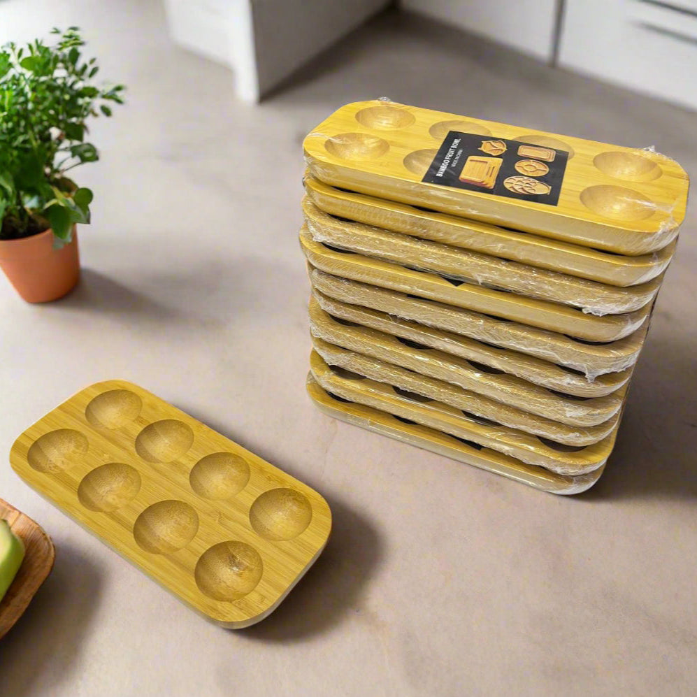 Présentoir à Œufs Rectangulaire en Bambou – Design Épuré et Durable