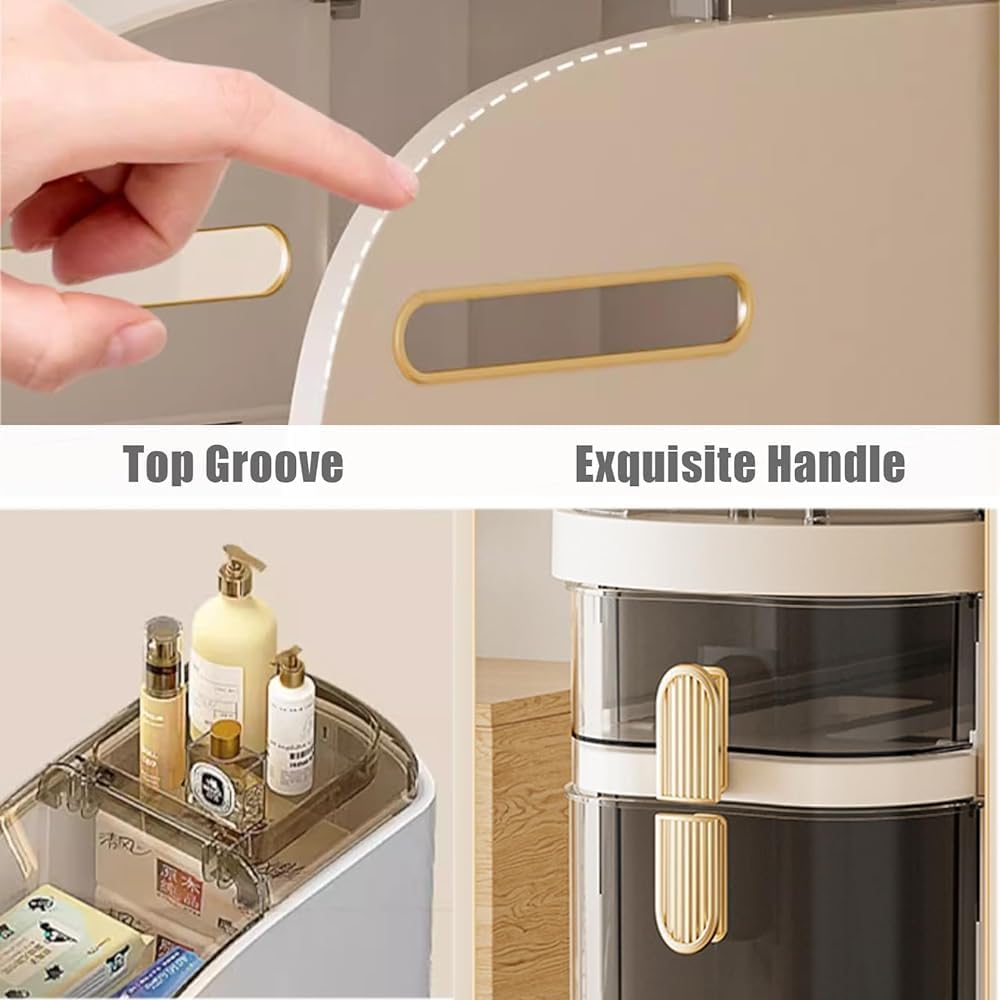 Meuble de Rangement Fin avec Roulettes et Tiroirs Transparents – Organisateur Gain de Place pour Salle de Bain