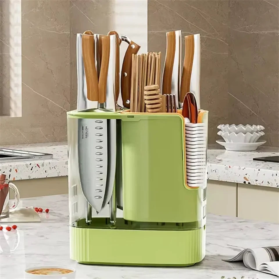 Porte-Couteau Rotatif Multifonctionnel Cuisine