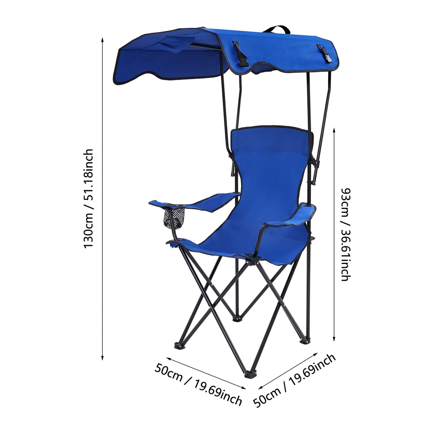 Chaise de Pêche Pliable avec Auvent Intégré – Confort et Protection Solaire