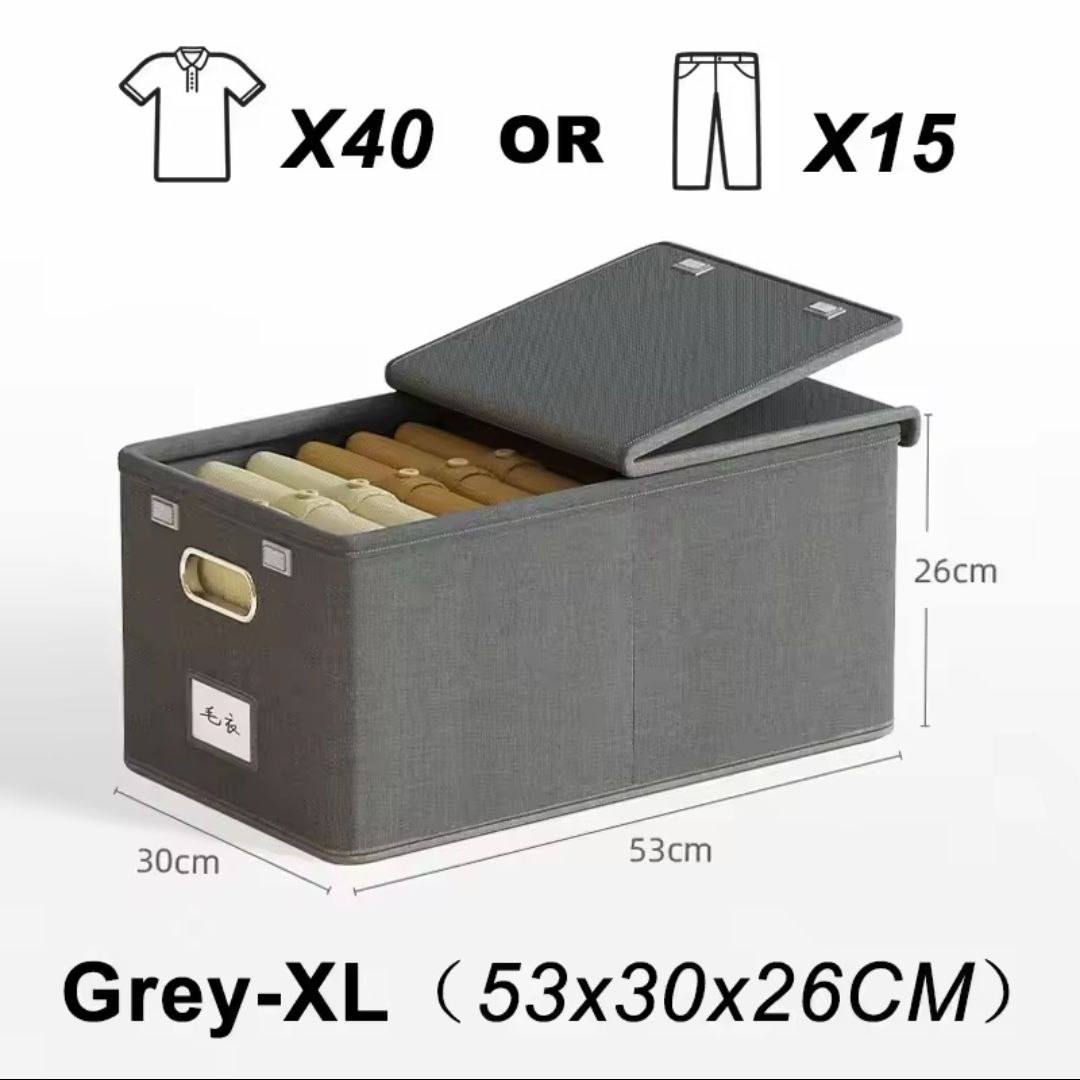 5 Grande Boîte de Rangement Pliante en Coton et Lin – Organisateur Maison Multifonction