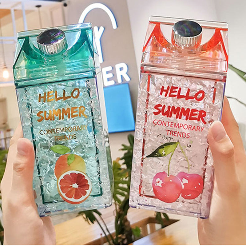 Bouteille portable en plastique, idéale pour boissons et jus (vert)