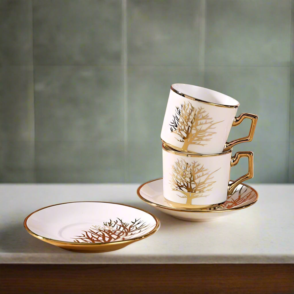 Ensemble de Tasses en Céramique Arabe – Luxe Européen pour Table Basse