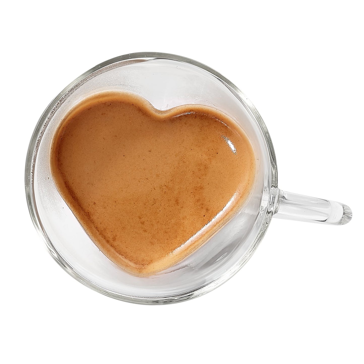 6 Tasses Double Paroi en Forme de Cœur – Verres Espresso 80 ml