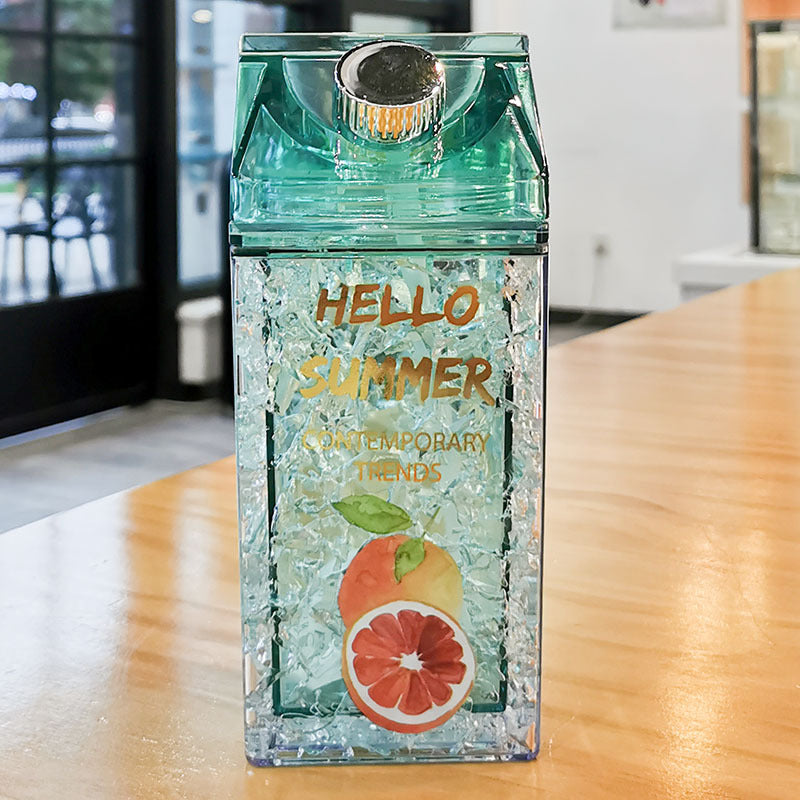 Bouteille portable en plastique, idéale pour boissons et jus (vert)