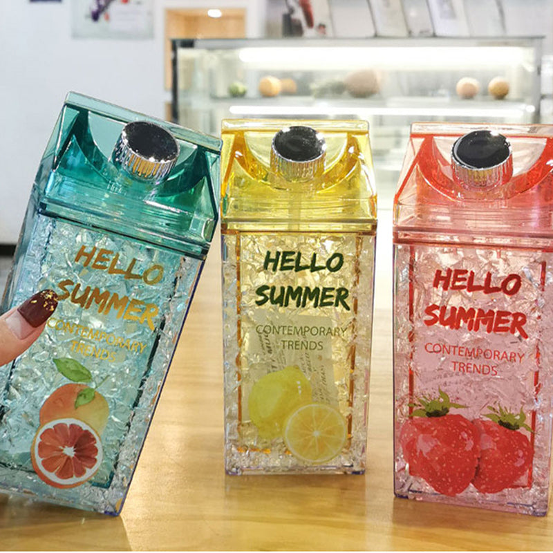 Bouteille portable en plastique, idéale pour boissons et jus (vert)