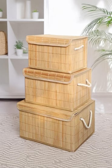 3 Panier de rangement en bambou