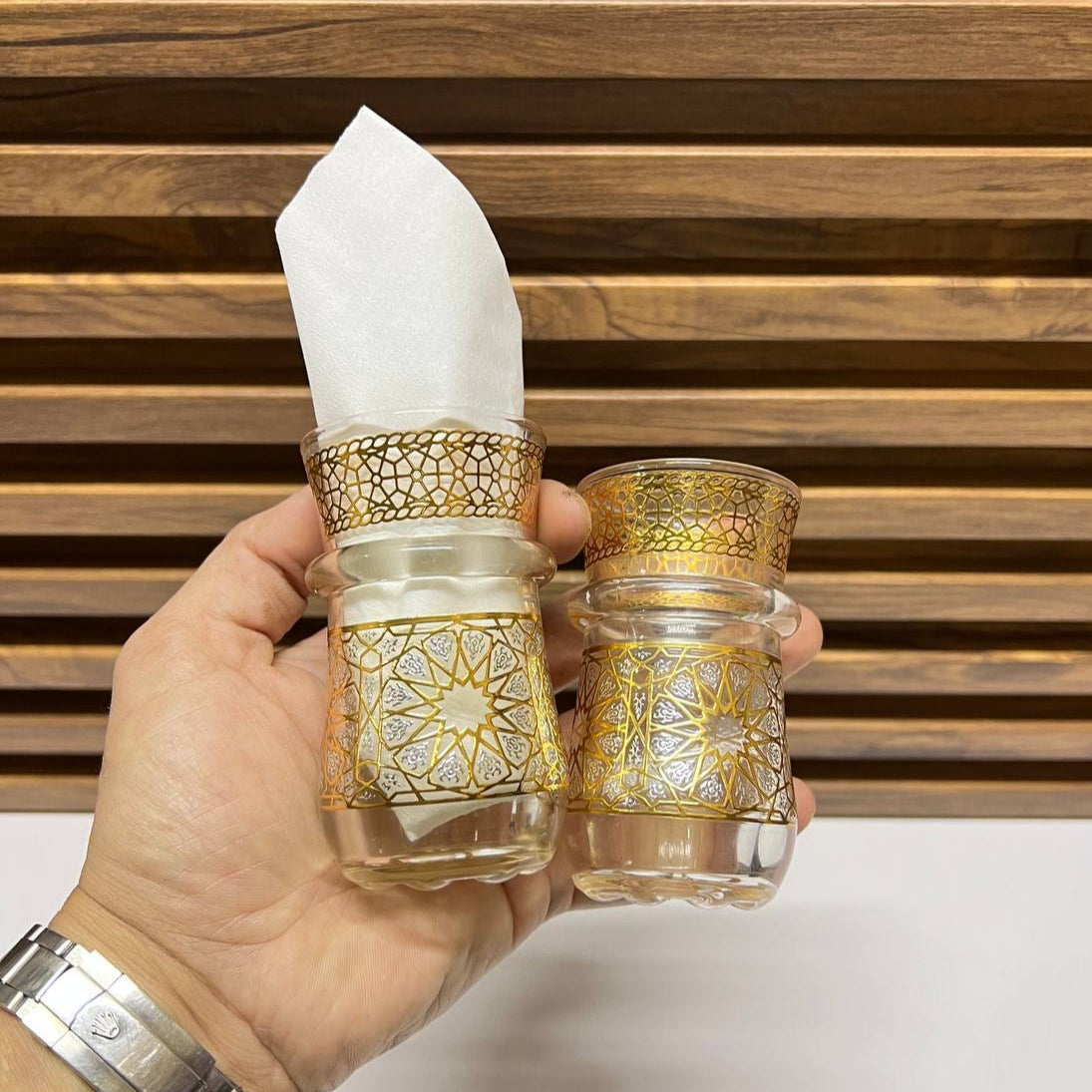 12 verres à thé Zellige marocains avec motifs traditionnels