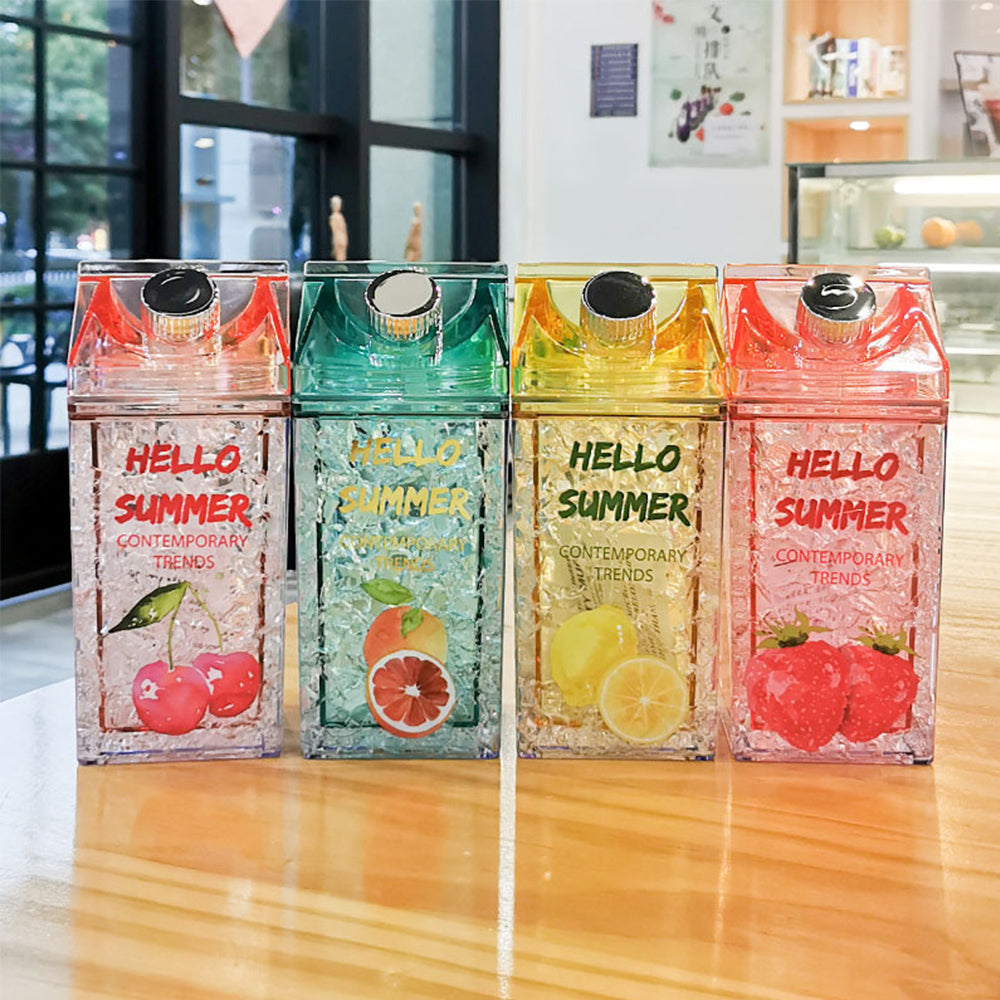 Bouteille portable en plastique, idéale pour boissons et jus (vert)