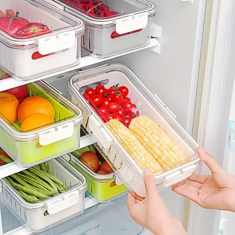Lot de 2 bacs de rangement empilables en plastique transparent avec Lot de 2 bacs de rangement empilables en plastique transparent avec