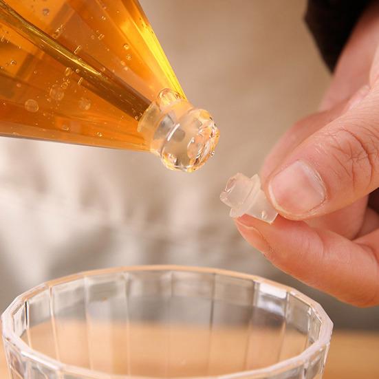 Distributeur de Miel en Forme de Diamant avec Base de Support – Versement Propre et Sans Goutte