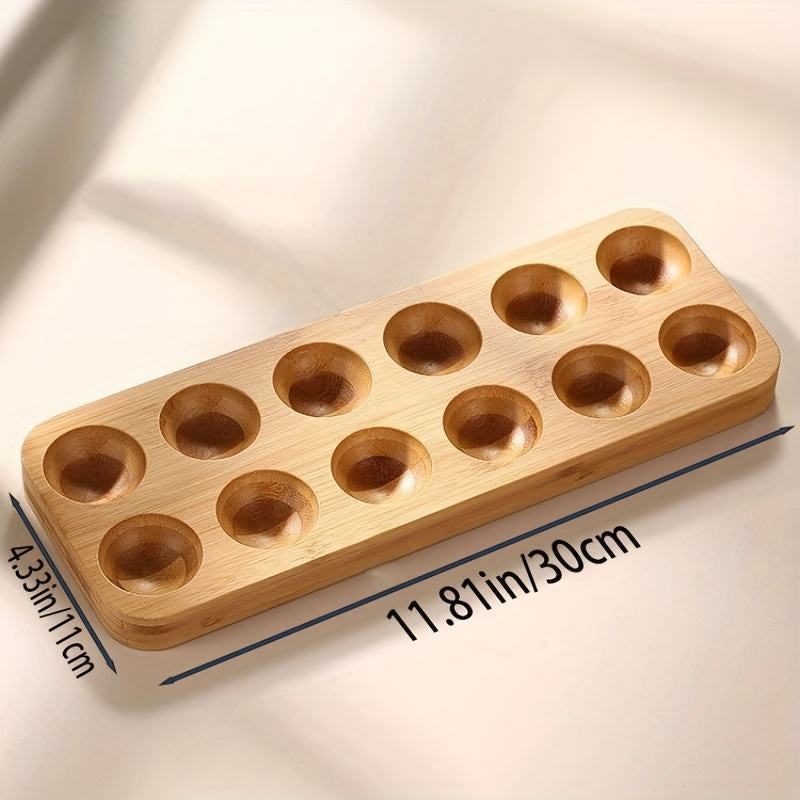 Présentoir à Œufs Rectangulaire en Bambou – Design Épuré et Durable