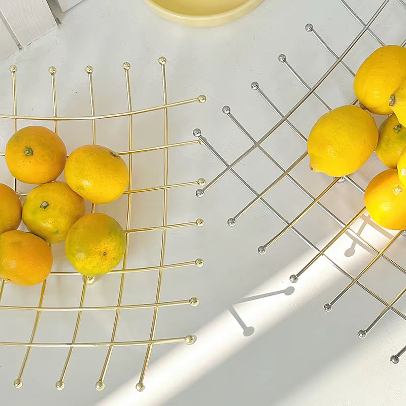 Plateau à Fruits en Acier Inoxydable Élégant