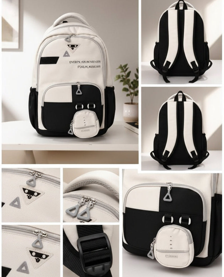 Sac à Dos Scolaire FUERCHEN Multi-Poches – Cartable Ergonomique avec Mini Trousse