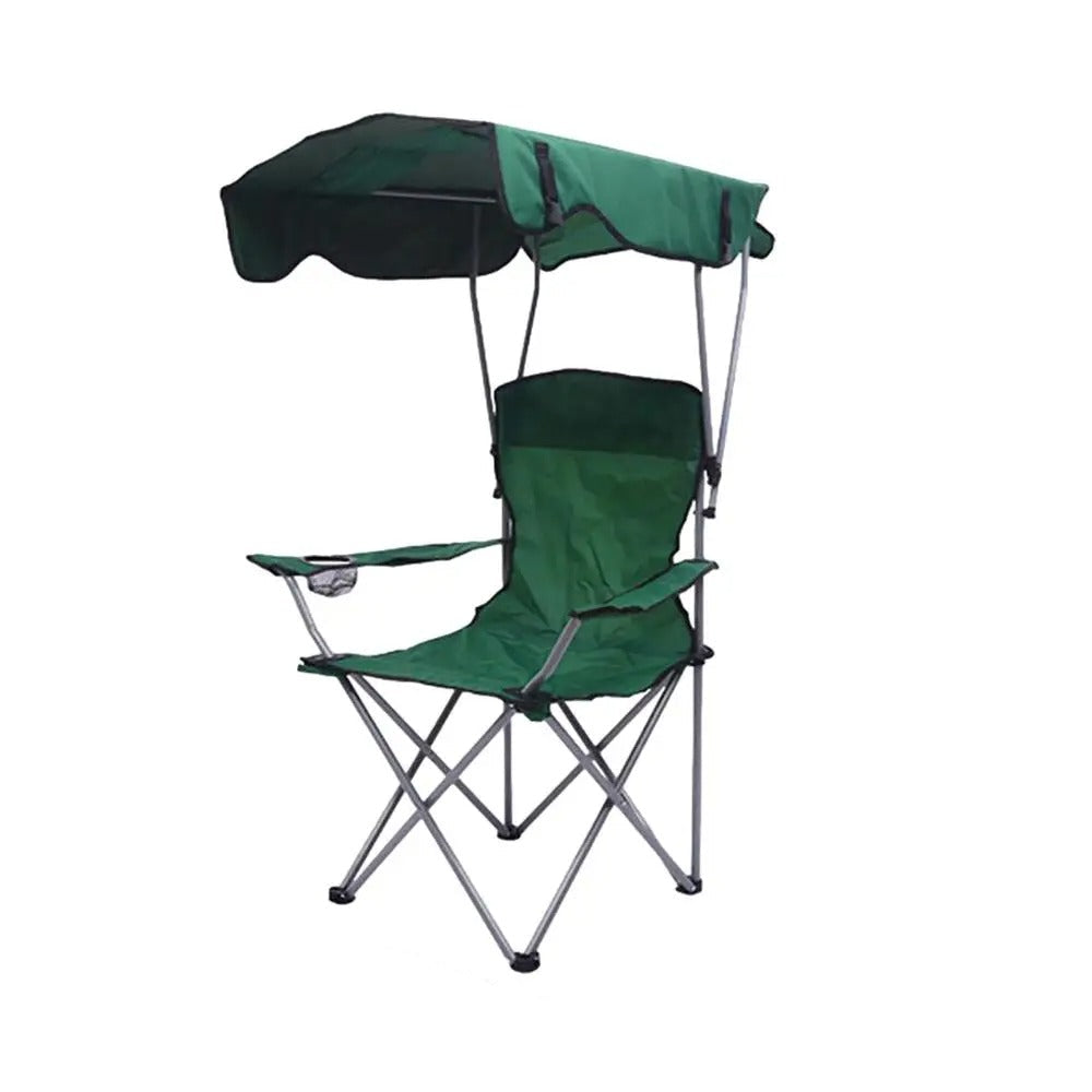 Chaise de Pêche Pliable avec Auvent Intégré – Confort et Protection Solaire
