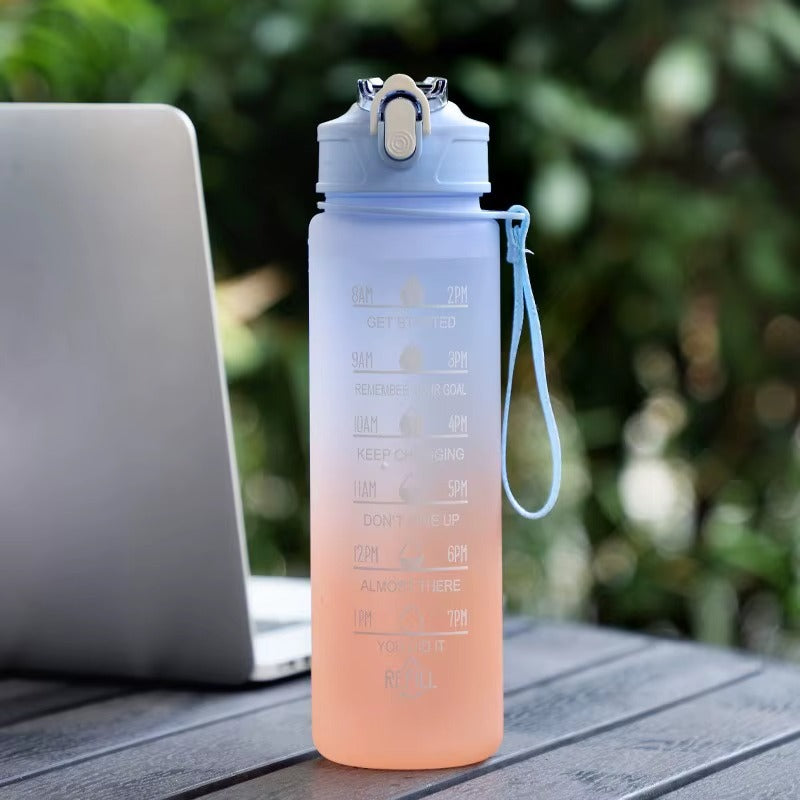 Bouteille d'eau de sport - avec paille - Gourde étanche,