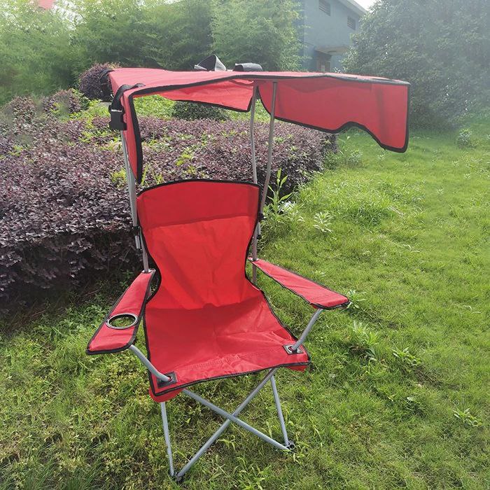 Chaise de Pêche Pliable avec Auvent Intégré – Confort et Protection Solaire