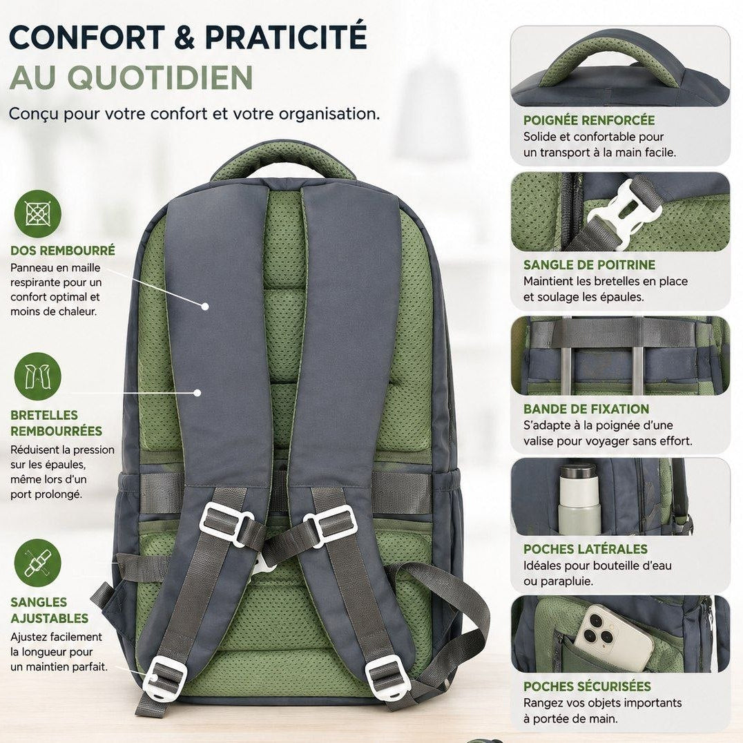 Sac à Dos Scolaire Multi-Poches avec Fenêtre Transparente – Cartable Ergonomique Style Kawaii (Médical)