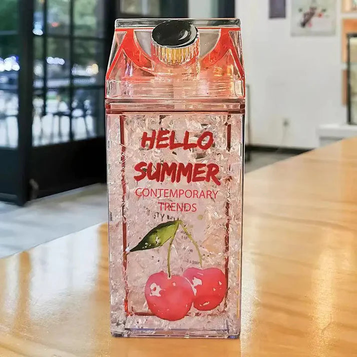 Bouteille portable en plastique, idéale pour boissons et jus (vert)