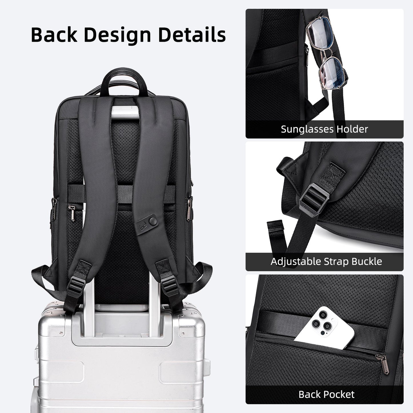 Vivosee™ Sac à Dos de Bureau Arctic Hunter 15L – Élégant et Léger, Sac Ordinateur Portable pour Homme, Résistant à l’Eau, Design Fin, Compatible PC 15,6”, Idéal pour le Travail, l’Université et l’Usage Quotidien