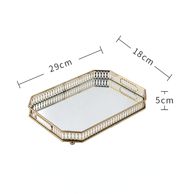 Plateau de Service en Métal Doré