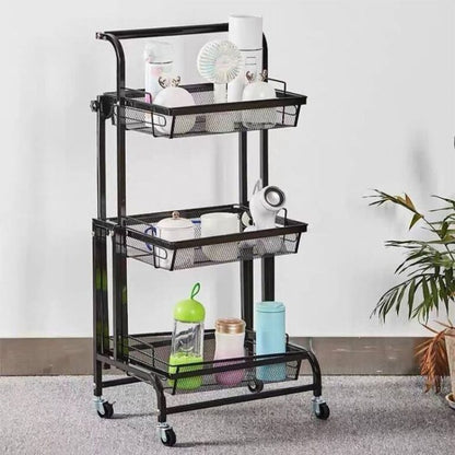 Clinson FlexiCart™ – Chariot 3-en-1 Pliable et Mobile | Rangement Intelligent pour la Maison