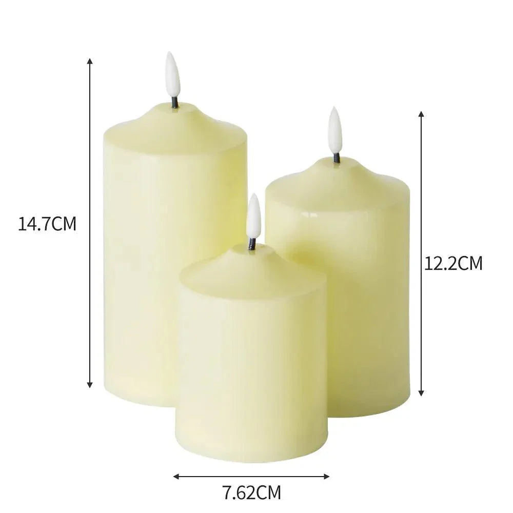 3 Bougies LED en Cire Véritable – Ambiance Chaleureuse & Sécurisée
