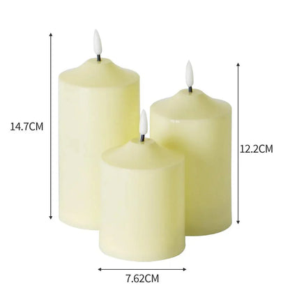3 Bougies LED en Cire Véritable – Ambiance Chaleureuse & Sécurisée