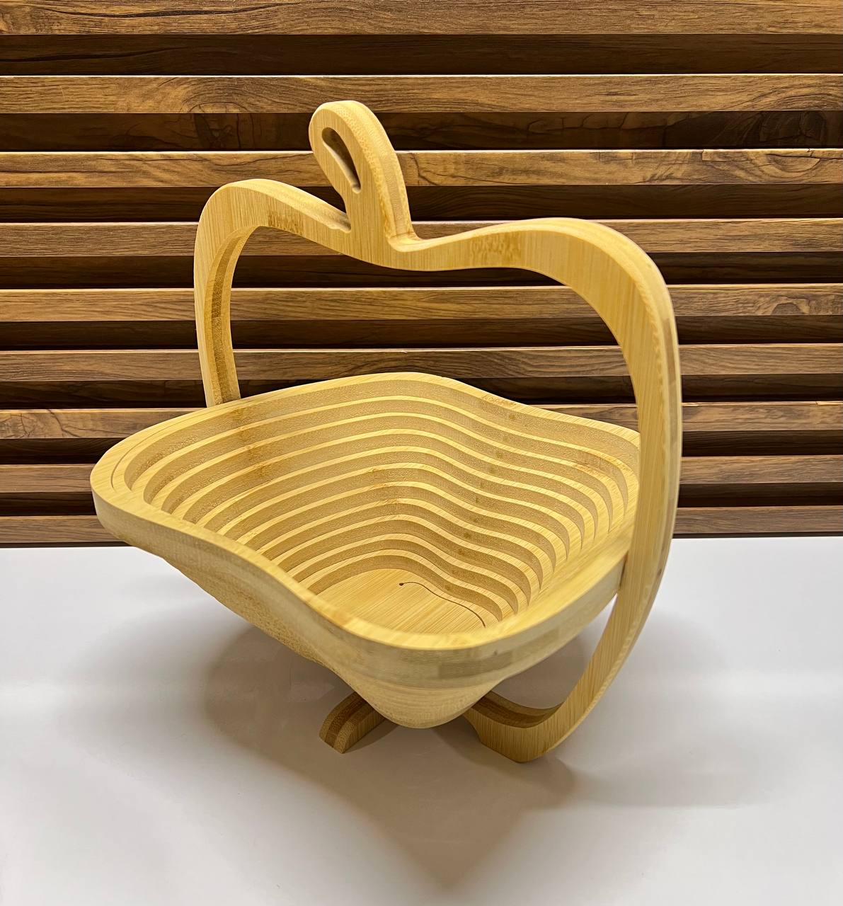Corbeille de fruits pliable en bois de bambou - Design innovant et décoratif