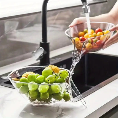 2 Panier Passoire Transparent Humide-Sèche pour Fruits , Légumes