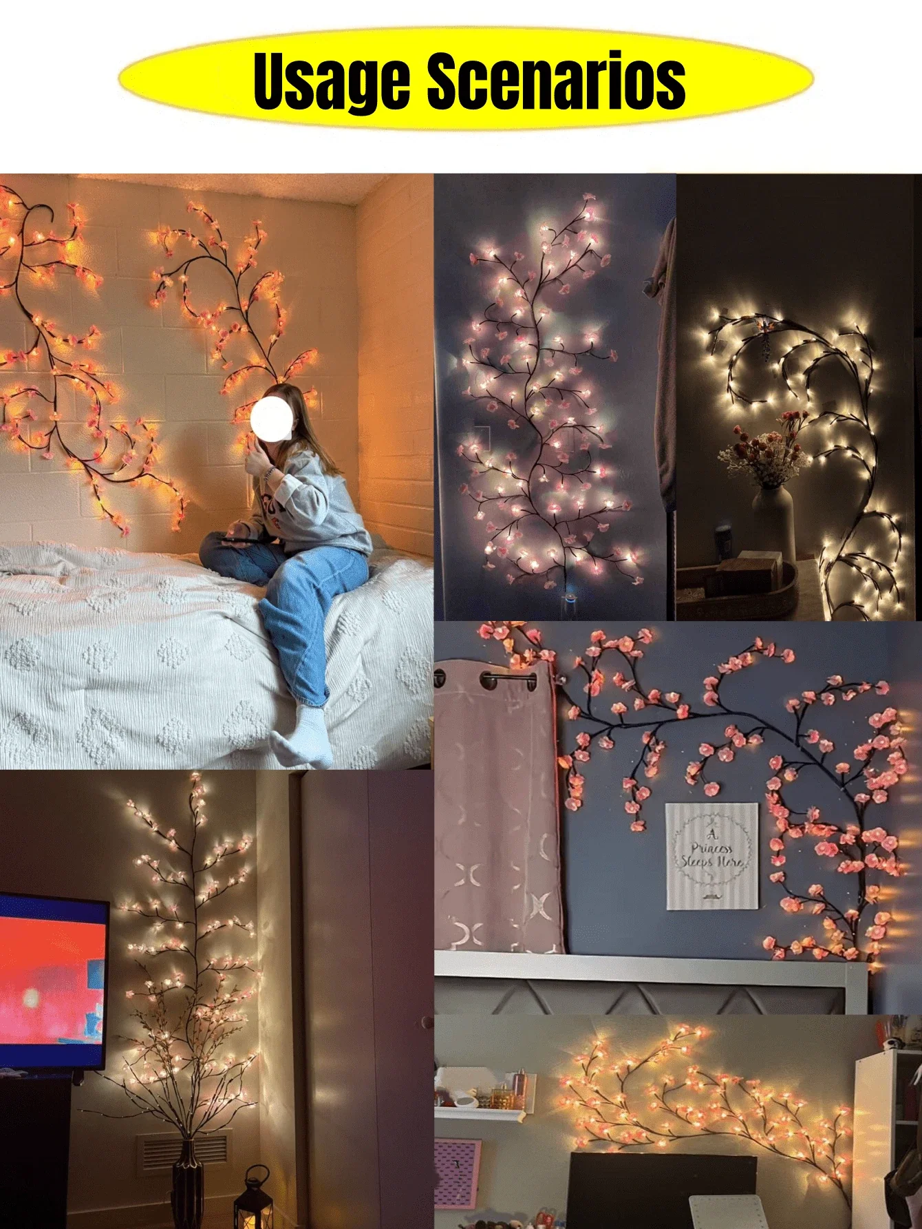 Lampe LED Branche Fleurie Murale Élégante
