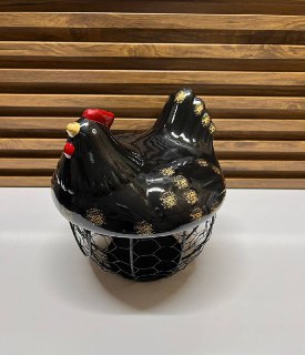 Panier à Œufs Décoratif en Forme de Poule - Rangement de Cuisine Tendance et Rustique