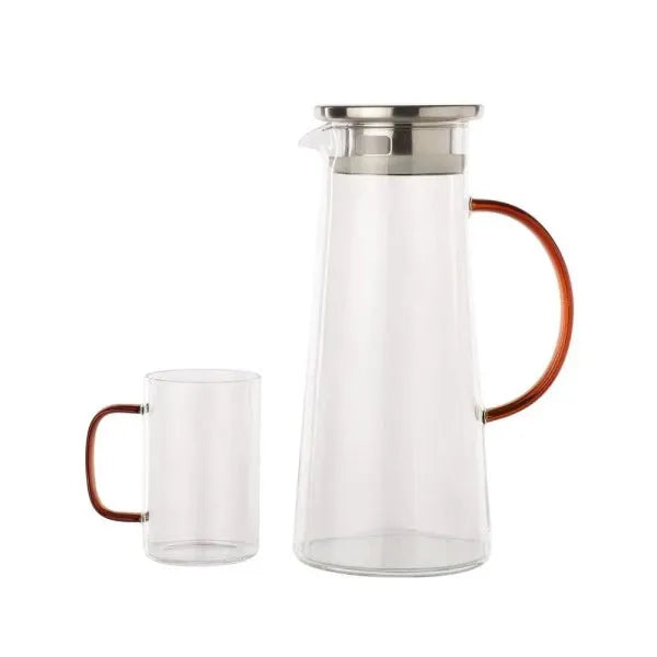 Service de Verres de Luxe : Carafe avec 6 Verres et Plateau