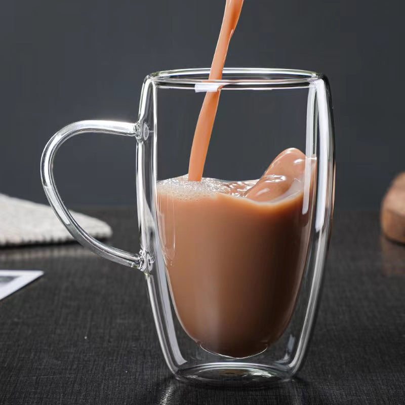 6 Tasses en Verre Transparent à Double Fond et Résistant à la Chaleur