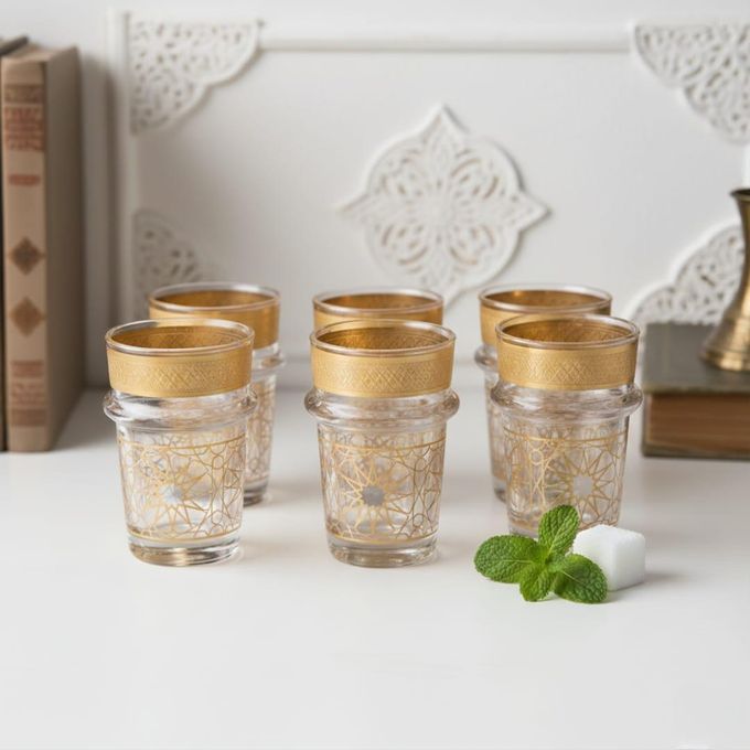 Verres à Thé Marocains Dorés (x12)