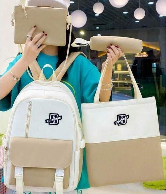 Ensemble Scolaire GUIYUBAG 4 Pièces – Pack Sac à Dos, Sac Cabas et Trousses