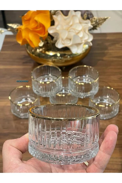 6 verres Élégants et Luxueux, Dorés