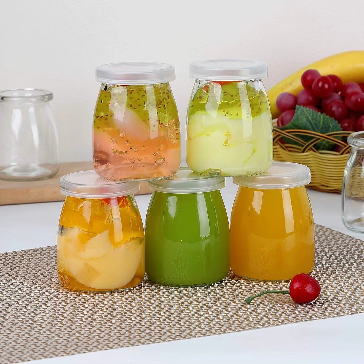 Bocaux en Verre Transparent avec Légumes