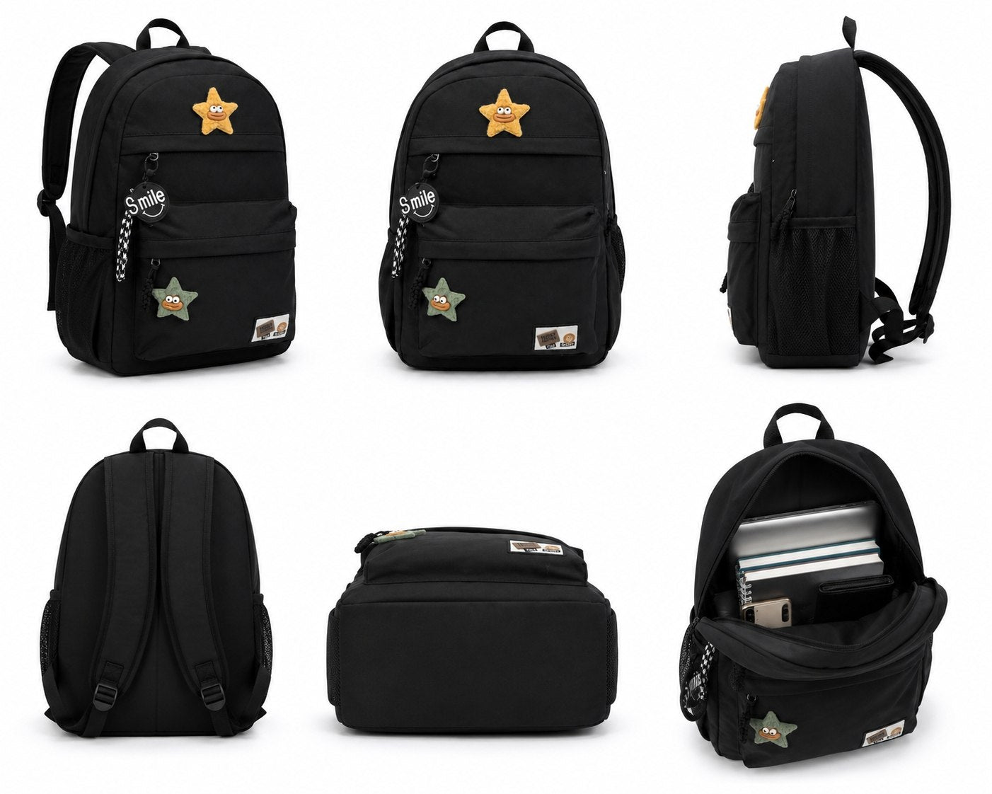 Sac à Dos Scolaire Tendance – Design Étoile & Grande Capacité