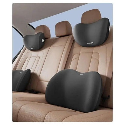 Kit Ergonomique Voiture Premium : Coussin Lombaire &amp; Repose-Tête en Mousse à Mémoire de Forme