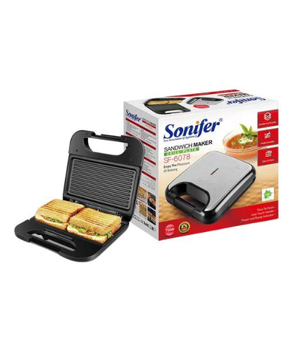 Sandwich Maker Sonifer - Finition Noir et Argent"