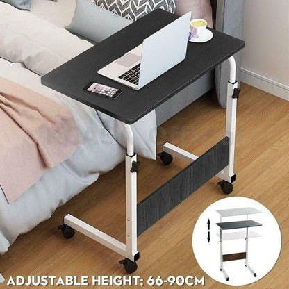 Table d’ordinateur mobile et réglable – Bureau multifonction sur roulettes pour lit, canapé ou bureau
