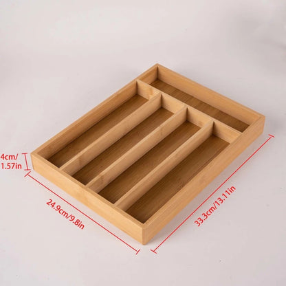 Boîte de rangement multifonction pour couteaux et fourchettes – Grande capacité en bois