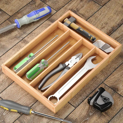 Boîte de rangement multifonction pour couteaux et fourchettes – Grande capacité en bois