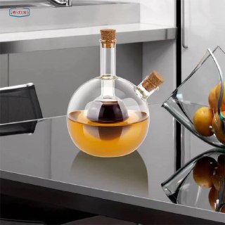 Bouteille Distributrice Double en Verre pour Huile et Vinaigre - Design Élégant et Unique
